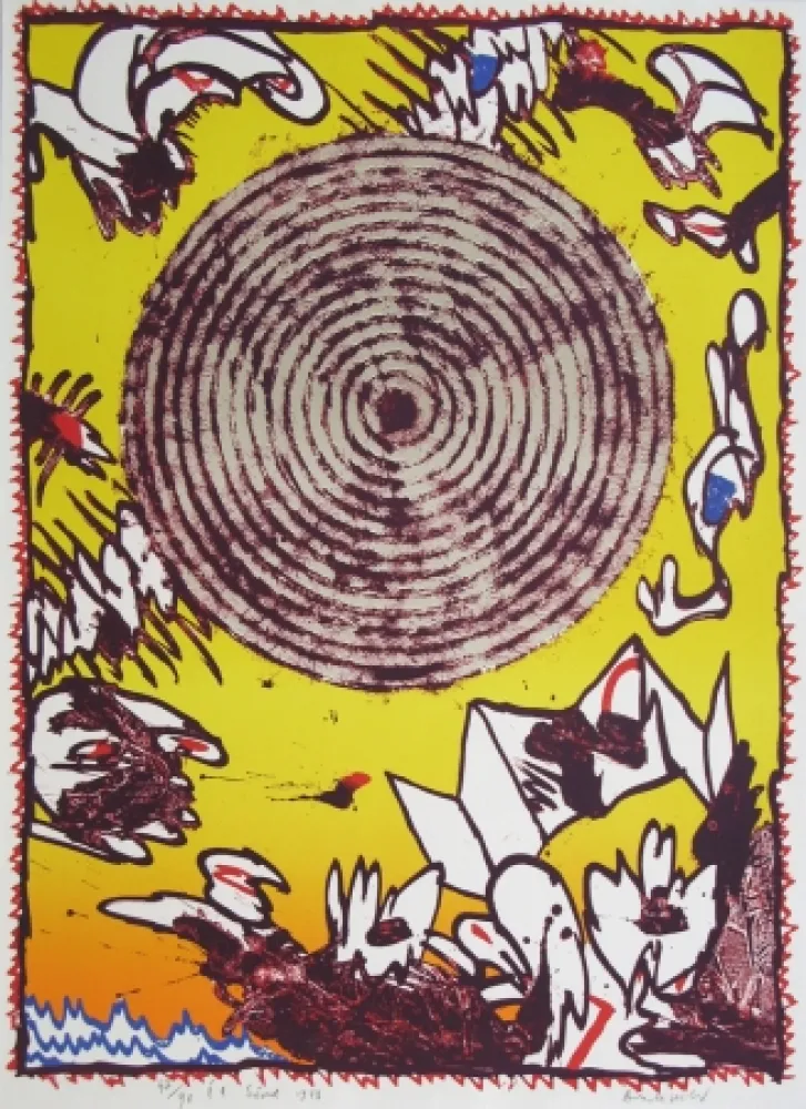 Litografía Alechinsky - Seoul 1988