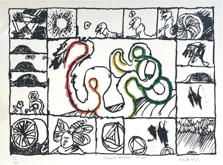 Litografía Alechinsky - Serpent restauré