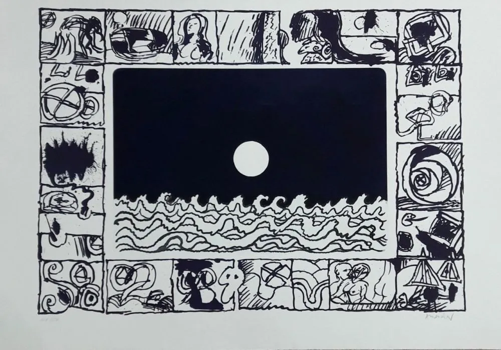 Grabado Alechinsky - Soleil cou coupé