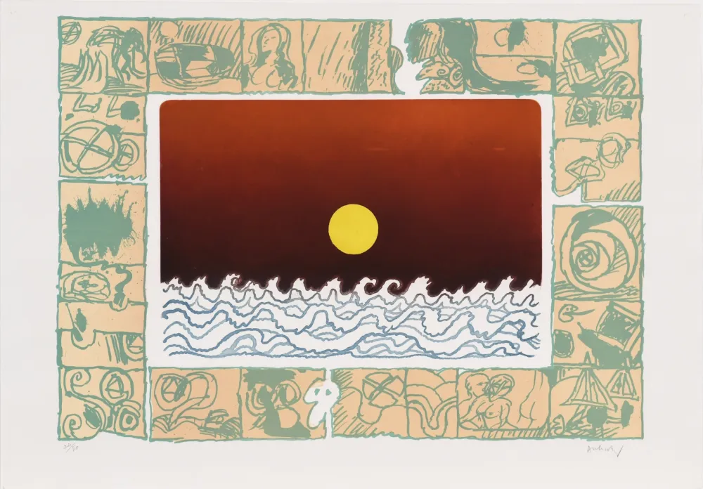 Aguafuerte Alechinsky - Soleil cou coupé C