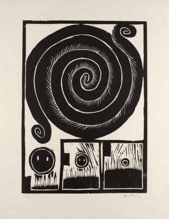 Grabado En Madera Alechinsky - SPIRALE 1972