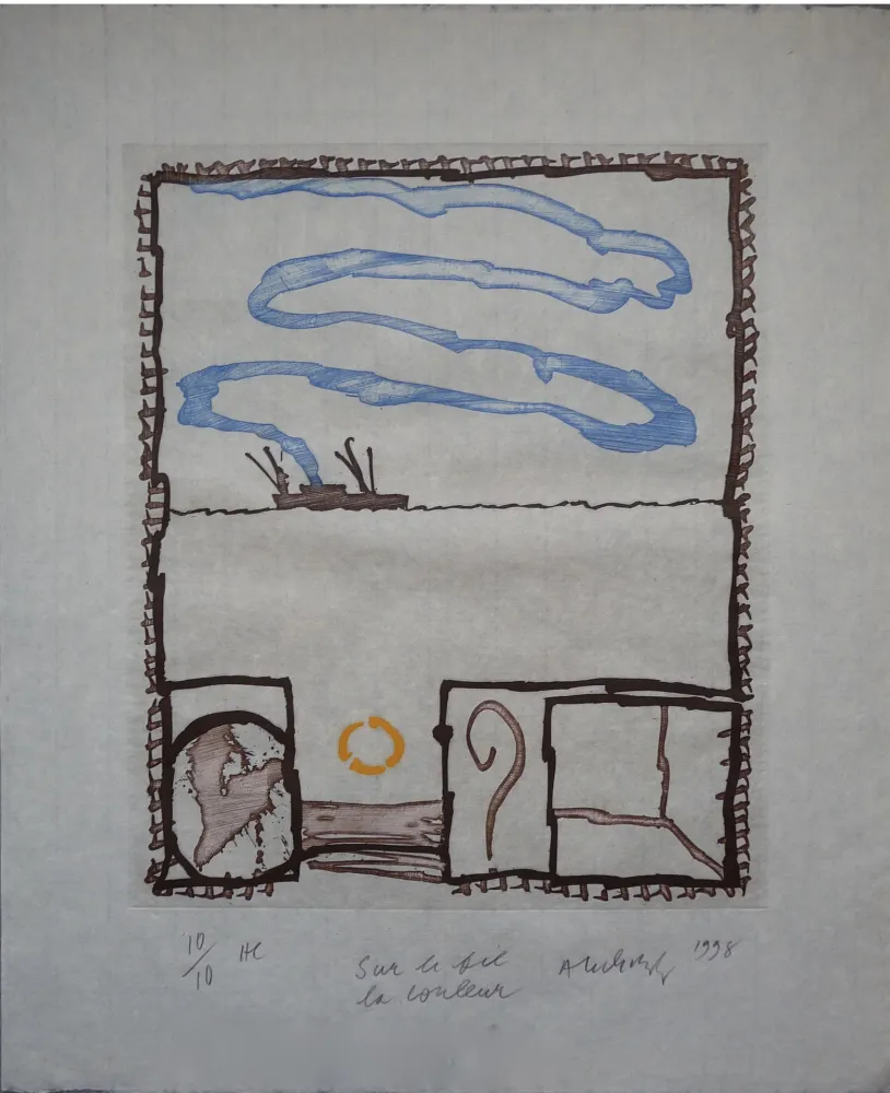 Grabado Alechinsky - Sur le Fil la couleur 