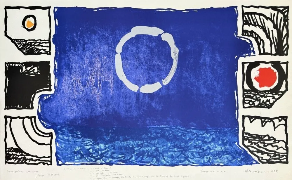 Litografía Alechinsky - Théatre pacifique