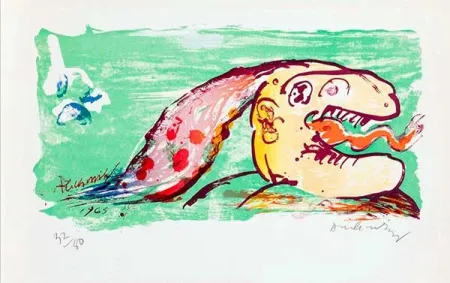 Litografía Alechinsky - Tireur de langue