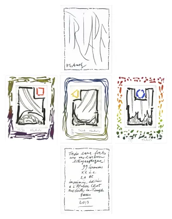 Aguafuerte Alechinsky - Triade Rouge , Bleue, Jaune