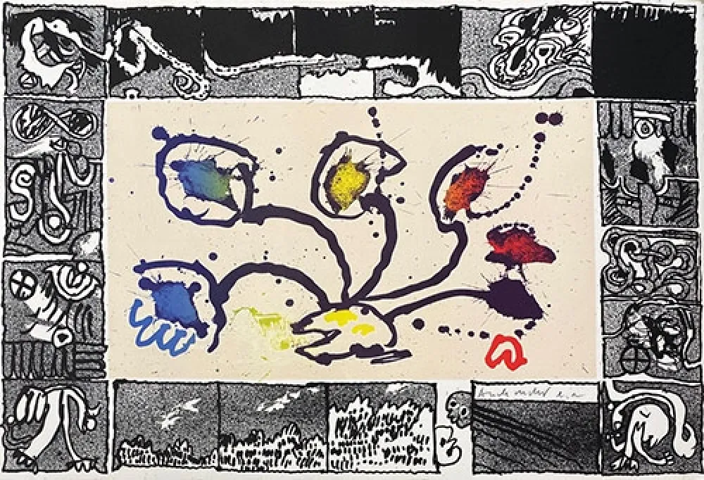 Litografía Alechinsky - Tribord