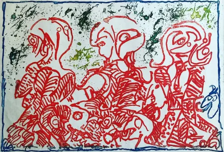 Aguafuerte Alechinsky - Trois désordinateurs