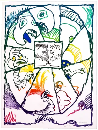 Litografía Alechinsky - Under de Volcano