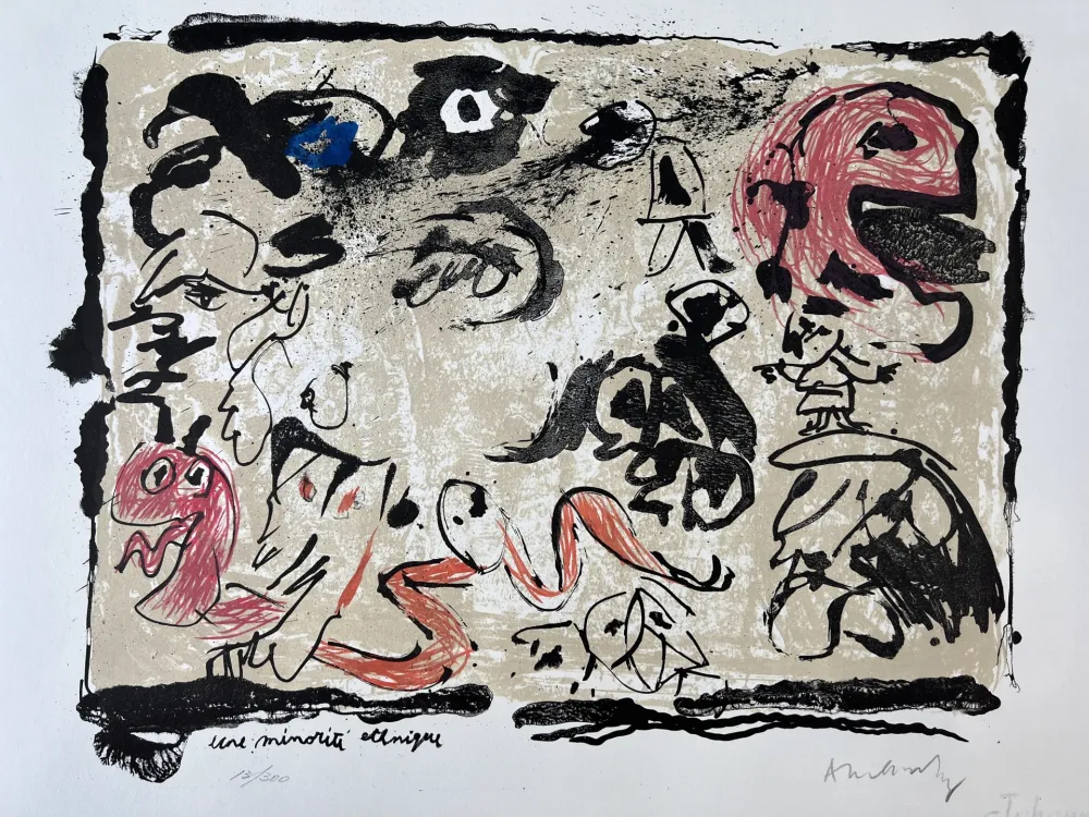 Litografía Alechinsky - Une minorité ethnique