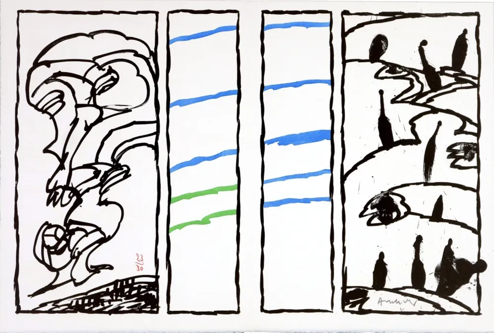 Litografía Alechinsky - Vacillations