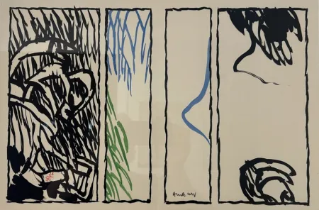 Litografía Alechinsky - Vacillations (with Watercolor)