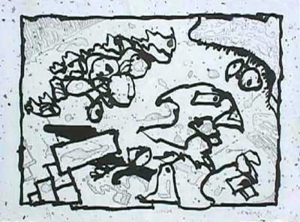 Grabado Alechinsky - Vibrions (N&B)