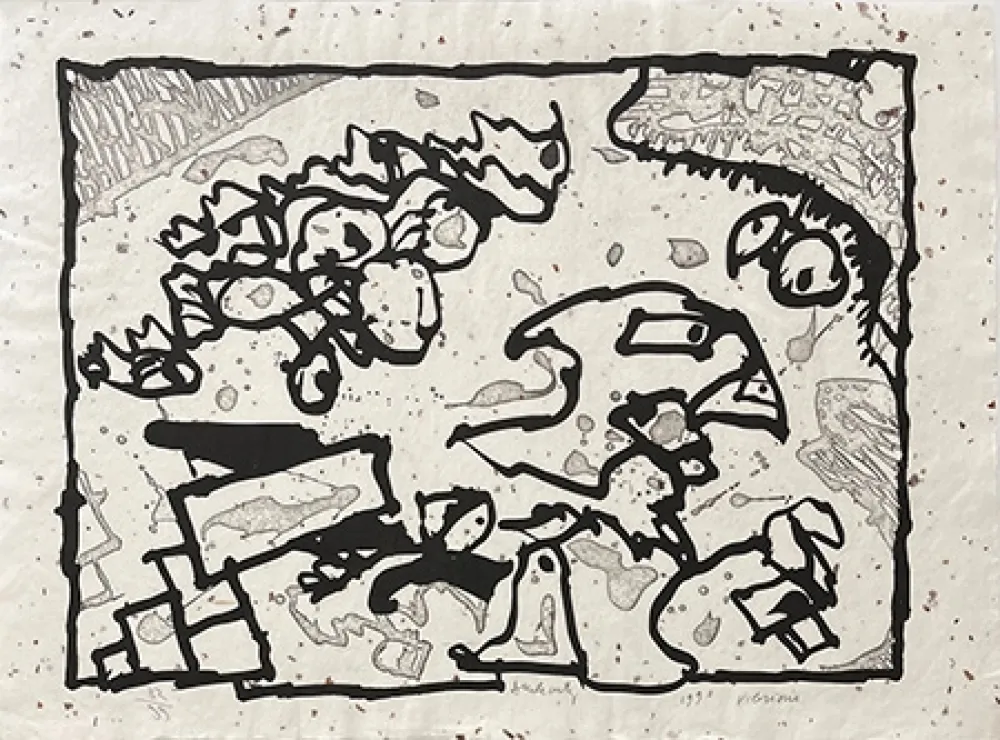 Grabado Alechinsky - Vibrions noir