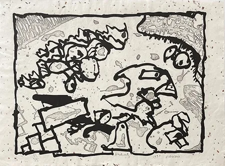 Grabado Alechinsky - Vibrions noir