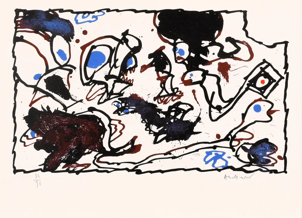 Litografía Alechinsky - Vivier