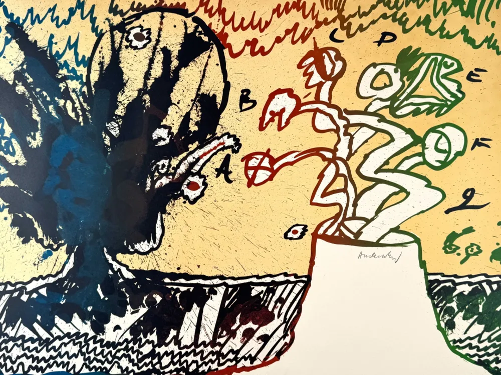 Litografía Alechinsky - Volcan alphabétique 