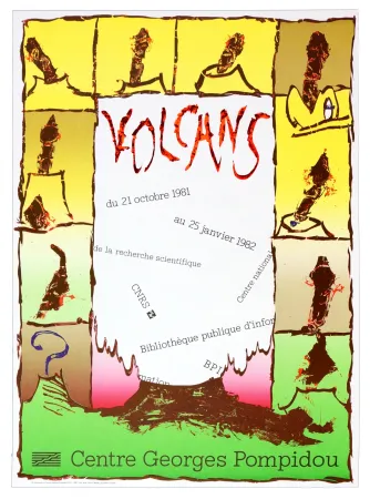 Cartel Alechinsky -  Volcan, Centre Georges Pompidou, 1981