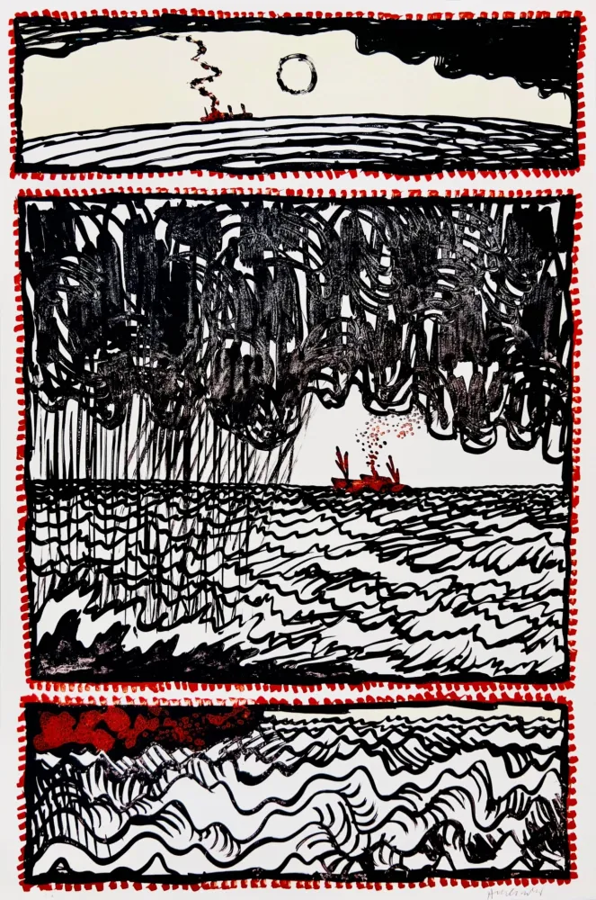 Litografía Alechinsky - Volturno III