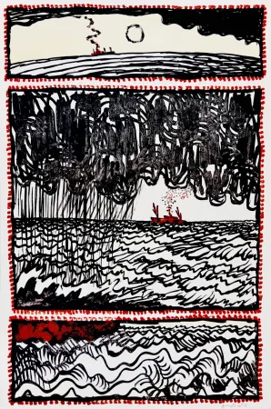 Litografía Alechinsky - Volturno III