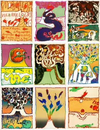 Litografía Alechinsky - Vulcanalogies I, II, III, IV, V, VI, VII (complete portfolio)