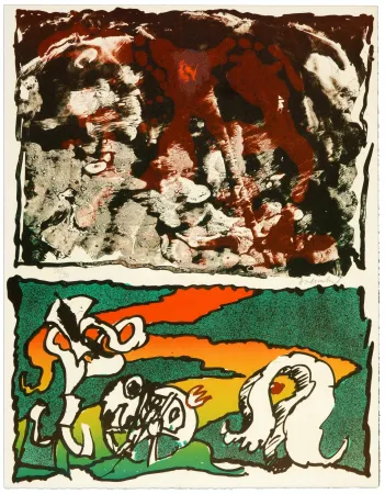 Litografía Alechinsky - Vulcanalogies II