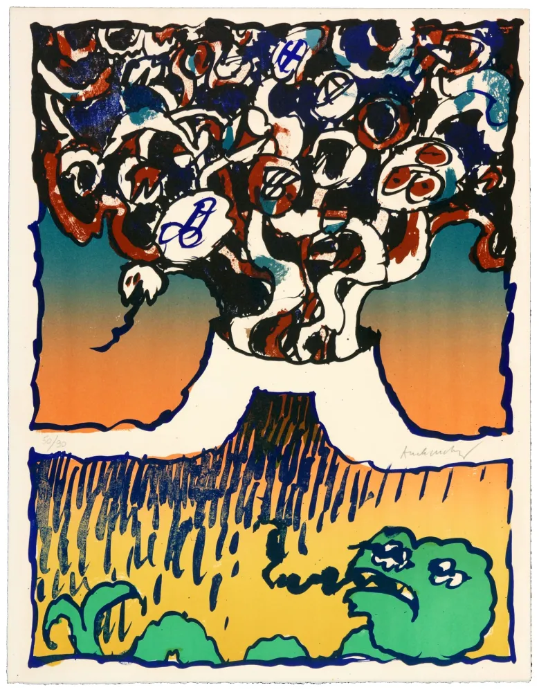 Litografía Alechinsky - Vulcanalogies III