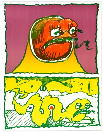 Litografía Alechinsky - Vulcanalogies IV