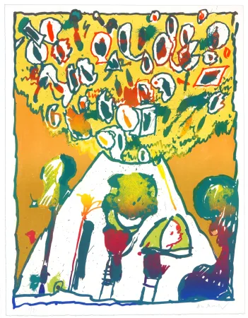 Litografía Alechinsky - Vulcanalogies VI