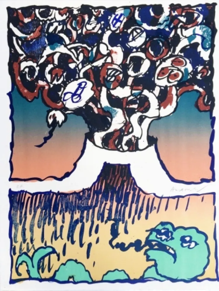 Litografía Alechinsky - Vulcanologie D