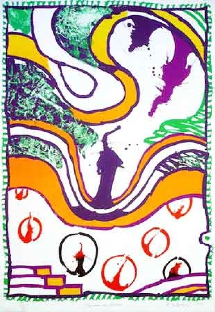 Litografía Alechinsky - Zwischen der zeilen