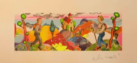 Serigrafía Alinari - ''Alla stessa ora ma in un cosmo analogo''