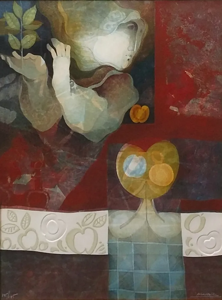 Litografía Alvar - LES POMMES VERT