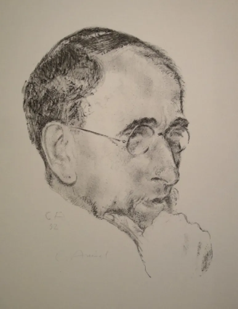 Litografía Amiet - Bildnis Ernst Kreidolf in Dreiviertelansicht