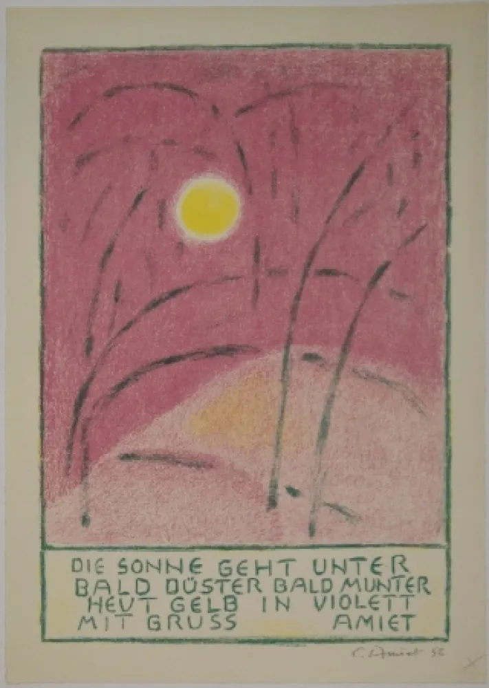 Litografía Amiet - Sonnenuntergang