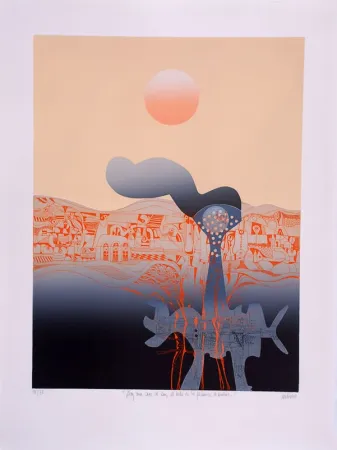 Aguafuerte Andivero - Hay una casa al sur, al lado de la fabrica de sueno - Il y a une maison au sud, à côté de l'usine de rêves