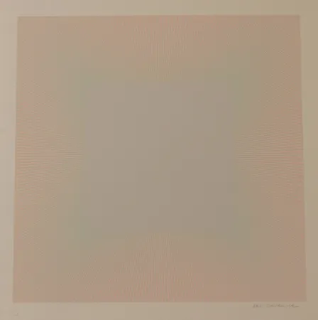 Litografía Anuszkiewicz - SOFT, PALE GRAY - EXACTA FROM CONSTRUCTIVISM TO SYSTEMATIC ART 1918-1985
