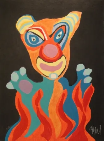 Grabado En Madera Appel - Blatt der Folge Circus / Cirque, Soleil du Monde