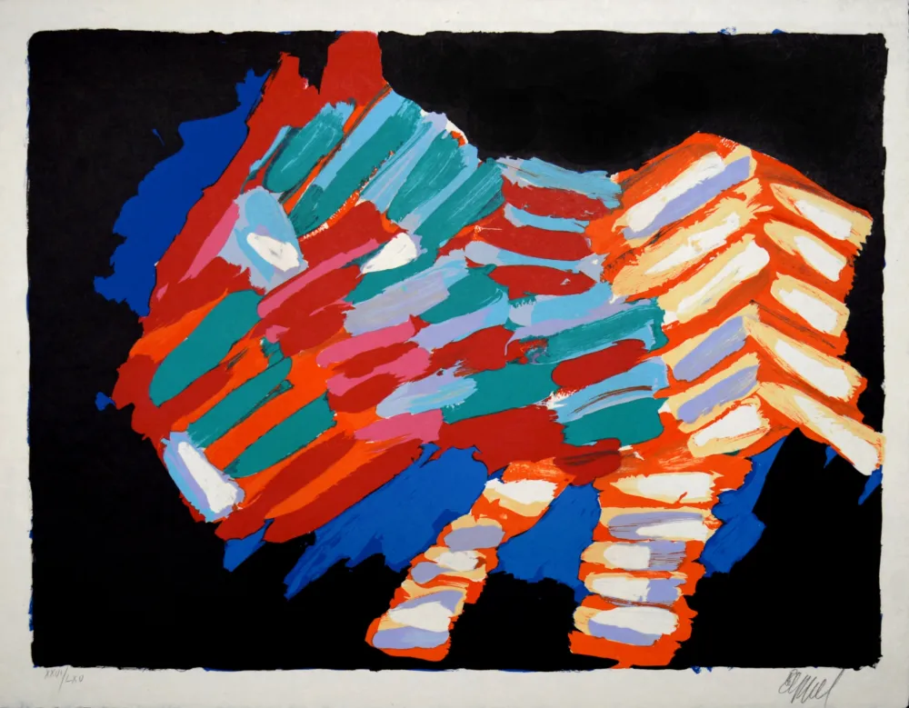 Litografía Appel - Cat In The Night, 1978 - Hand-signed!