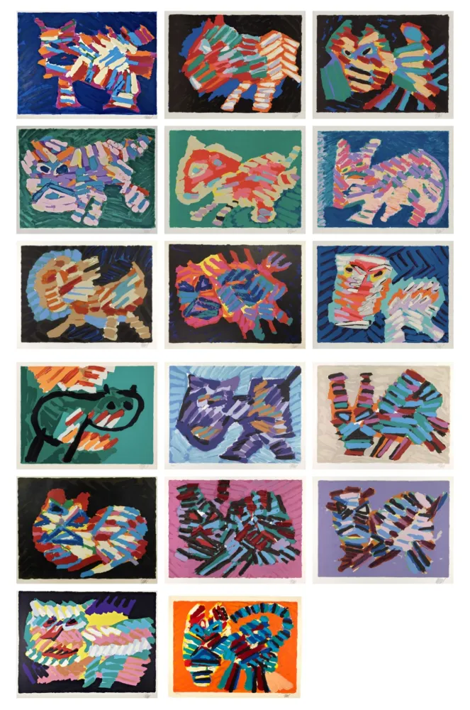 Litografía Appel - Cats