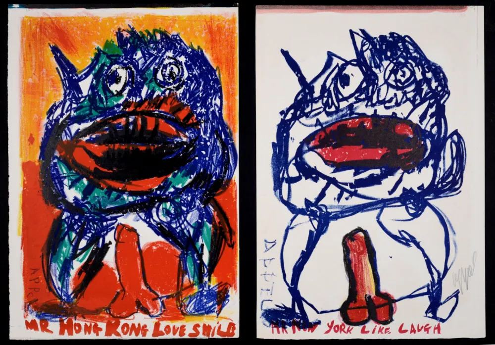 Litografía Appel - Diptych, 1964 -  2 Original Hand-Signed lithographs!