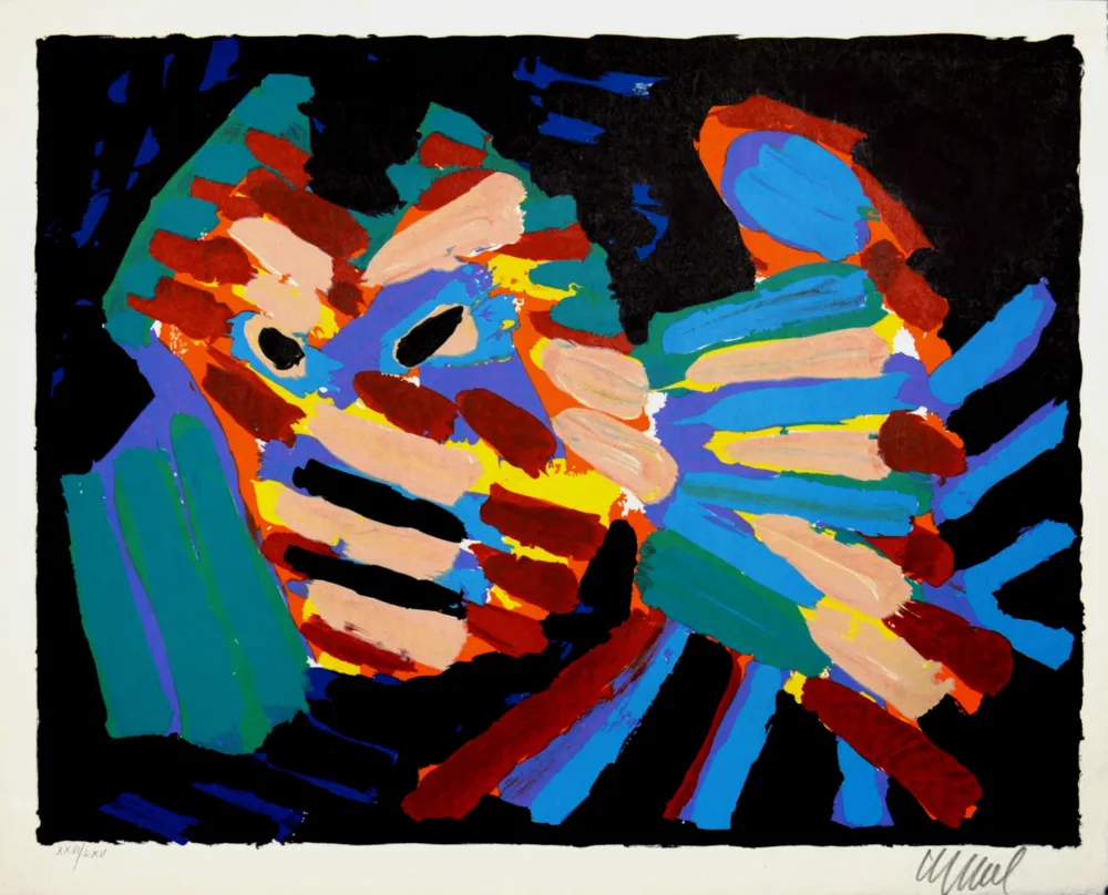 Litografía Appel - Fighting Cat, 1978 - Hand-signed!