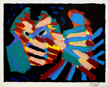 Litografía Appel - Fighting Cat, 1978 - Hand-signed!