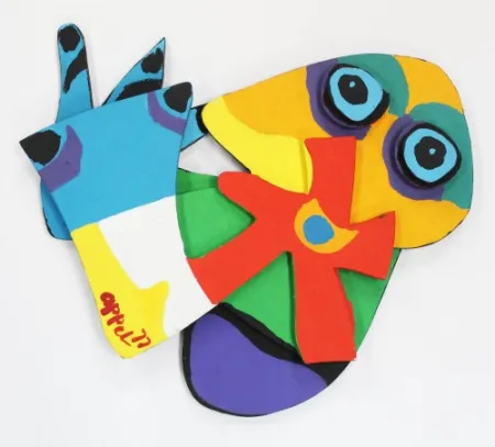 Grabado En Madera Appel - Flower with Blue Eyes,