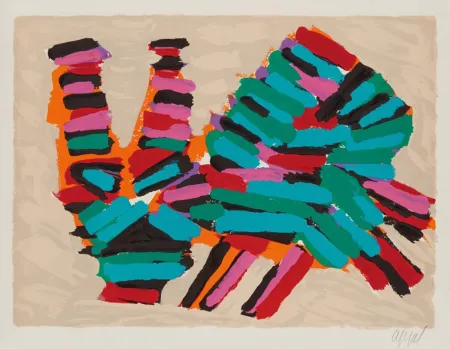 Litografía Appel - Frightened Cat