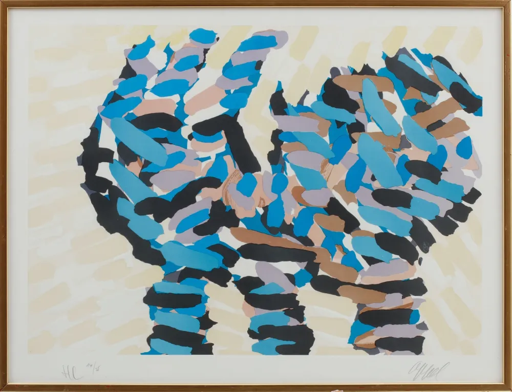 Litografía Appel - Happy Cat