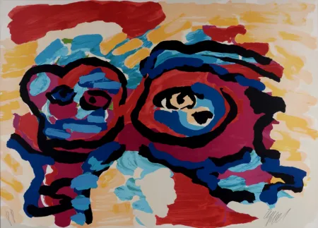 Litografía Appel - Mother and Little Boy, c. 1980 - Hand-signed!