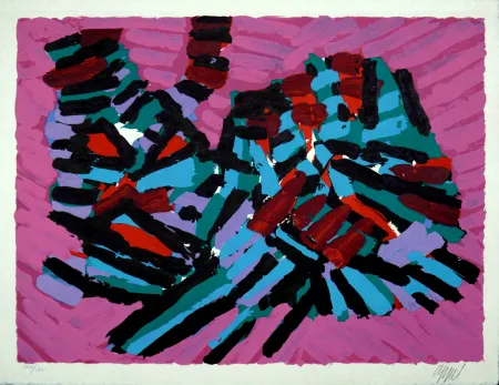 Litografía Appel - Pink Cat, 1978 - Hand-signed!