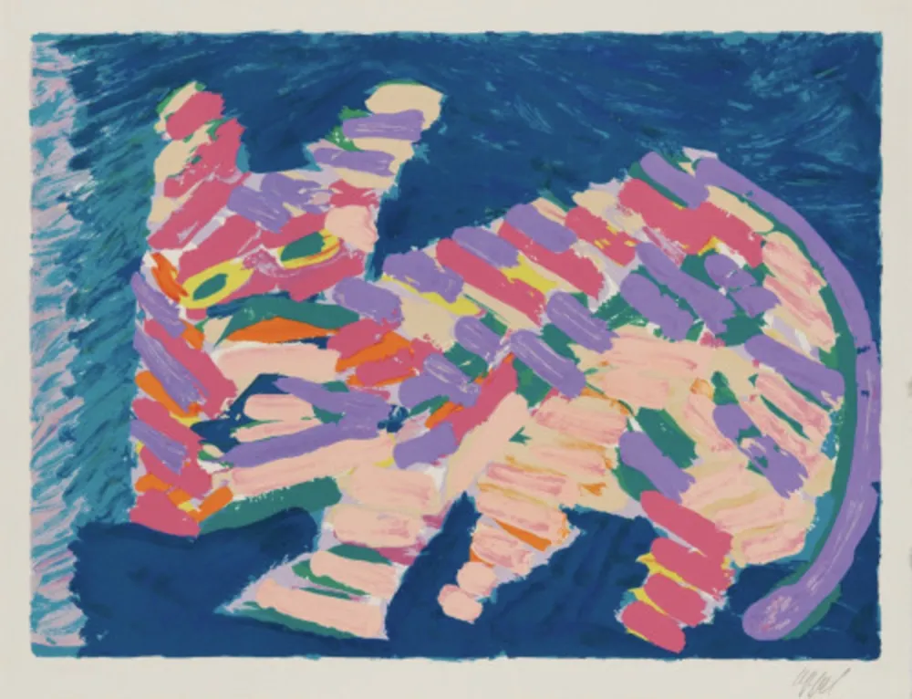 Litografía Appel - Resting Cat