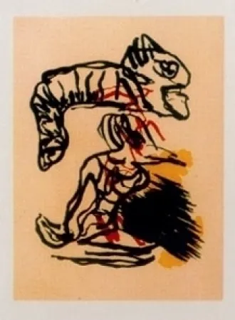 Aguatinta Appel - Salto sobre la cabeza