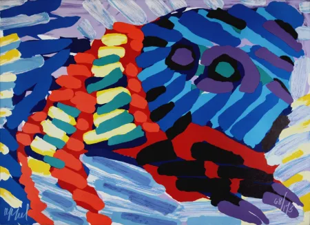 Serigrafía Appel - See me running again, 1978 - Hand-signed!